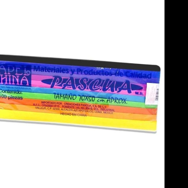 PAPEL CHINA PASCUA 70X50CM. PAQUETE C100 MIX. COL. SURT.